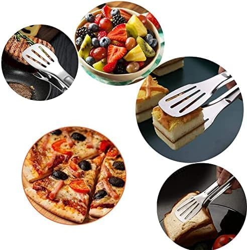 Kitchen tongs crafted from 304 stainless steel, effortlessly cleanable and food-grade safe. Ideal for cooking, salad preparation, barbecuing, frying and more. A splendid kitchen gift set (24cm + 29cm)