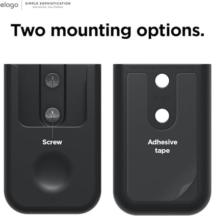 elago Universal Remote Holder Mount Compatible with Apple TV Remote and All Other Remote Controls - Adhesive Tape or Screw Mounting Options, Available Wired Charging [Small] [1st Gen] [Black]