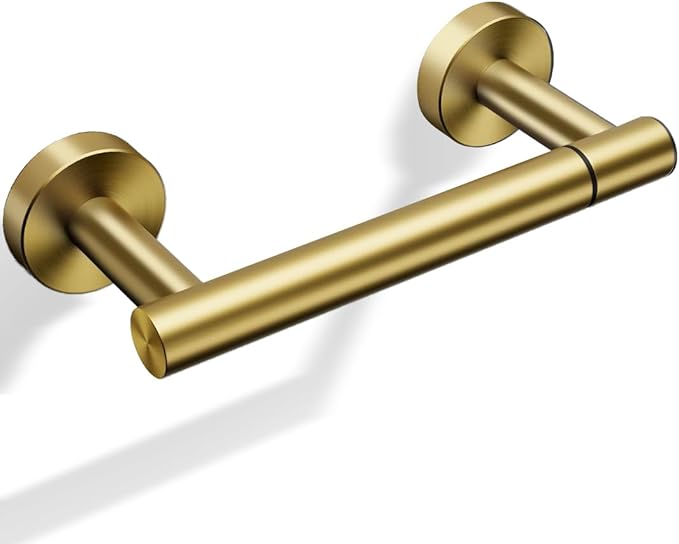 Day Moon™ Gold Toilet Paper Holder - Brushed Gold Toilet Paper Holder Wall Mount - Modern Toilet Paper Roll Holder - Gold Bathroom Toilet Paper Holder