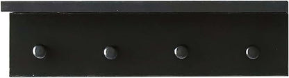 Entrance Coat Rack ，Coat Hooks, Wall-Mounted Wooden Hook Rack, Wall-Mounted Shelves are Very Suitable (Black Color Finish—A-1)