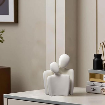Ceramic Couple Statue Modern Shelf Decor Knick Knacks for Shelves, Valentine's Day Wedding Gifts, Home Decor for Living Room, Bedroom, Bookshelf & TV Stand (XL)