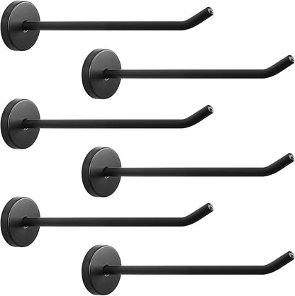 NearMoon Coat Hooks, Wall Mount Hooks for Hanging Hat Hurse Robe, 304 Stainless Steel Heavy Duty Towel Hangers for Bathroom Livingroom Hotel Kitchen Garage, 6 Pack (6 Inch, Matte Black)
