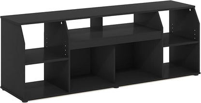 Furinno Jaya TV stand for up to 65 Inch TV, Gaming Enterteinment Center with LED Lights, Living Room Media Console Table, Americano