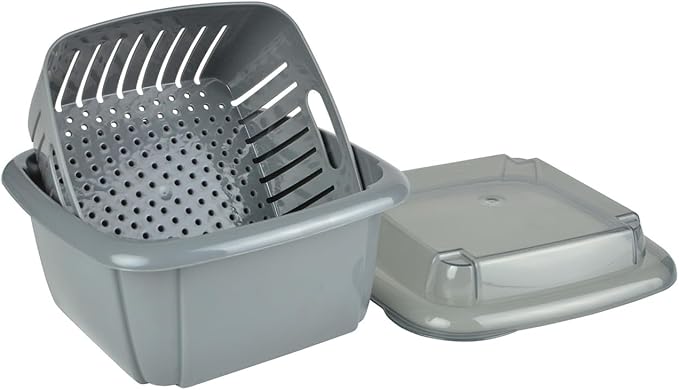 Hutzler Box Berry Keeper, 2-Pint, Gray