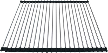Ahyuan Roll up Dish Drying Rack Over The Sink Kitchen Roll up Sink Drying Rack Portable Dish Drainer Foldable Dish Drying Rack (Black, 17.8''X15.8'')