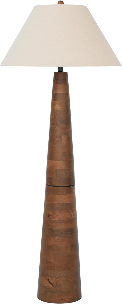 Signature Design by Ashley Danset Contemporary Wood Floor Lamp with 3-Way Switch, Light Brown