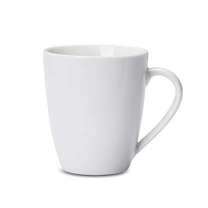Amazon Basics Porcelain Heat Resistant Coffee Mugs, Microwave and Oven Safe, 12 oz, White, 12 Count