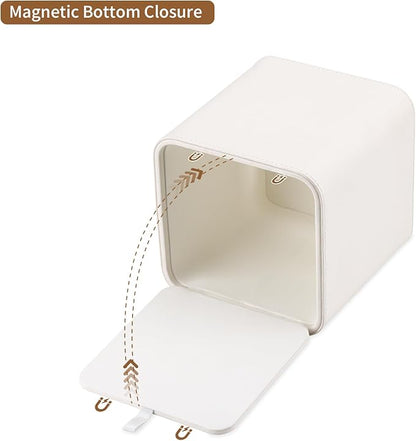 GORESE Square Tissue Box Cover Leather Kleenexs Box Cover, Cute Tissue Cover for for Cube Box Tissues, Tissue Box Holder for Bedroom, Living Room, Bathroom, Cream White