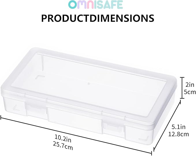 OMNISAFE 9 Pack Medium Plastic Hobby Art Craft Organizer,Clear Plastic Storage Containers with Latching Lid, for Pencil Box, Lego, Crayon