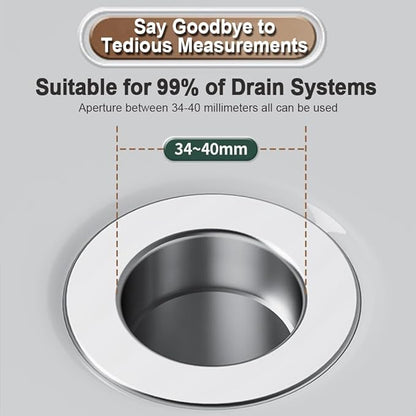 2Pack Bathroom Sink Drain Strainer, Pop Up Sink Drain Filter with Removable Stainless Steel Filter Basket Hair Catcher, for Us Bathroom Sink Stopper Replacement, Bathtubs, Showers & Floor Drains