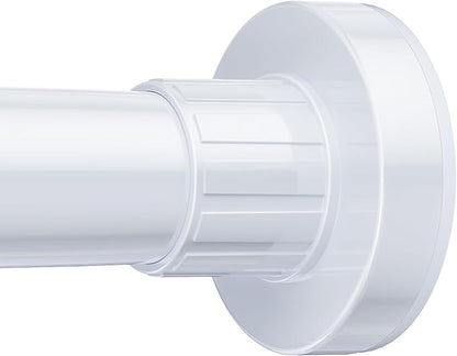 Ausemku Shower Curtain Rod 32-50 Inch Adjustable - 1 Inch Diameter Heavy Duty No drill Spring Tension Shower Rod, Non-Slip Rustproof Telescopic Rod for Bathroom, White