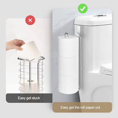 Bathroom Toilet Paper Roll Holder for 3 Roll Tissue, Brushed Nickel,Over The Tank Toilet Paper Holder,Self Adhesive Toilet Paper Holder Storage Wall Mount,Stainless Steel Toliet Paper Holder（2 Pcs）