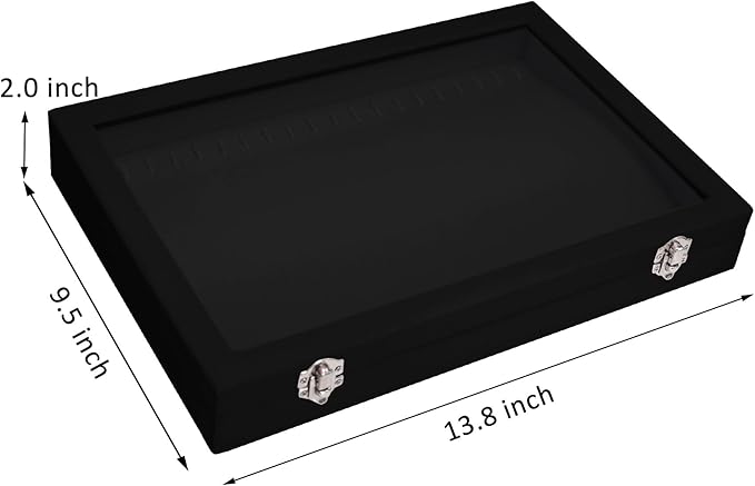 Vicoter Velvet Necklace Display Jewelry Tray 20 Hook Necklace Tray Necklace Pendant Jewelry Tray for Women and Girls