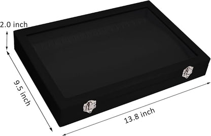 Vicoter Velvet Necklace Display Jewelry Tray 20 Hook Necklace Tray Necklace Pendant Jewelry Tray for Women and Girls