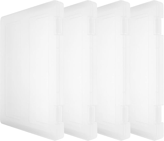 PRETYZOOM 4pcs A4 Document Storage Boxes, Portable Frosted Plastic File Organizer Cases for 8.5" X 11" Paper, Birth Certificate Protector, Office and Home File Holder