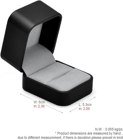 Oirlv Premium Leather Ring Box Small Black Ring Gift Box Proposal Wedding Engagement