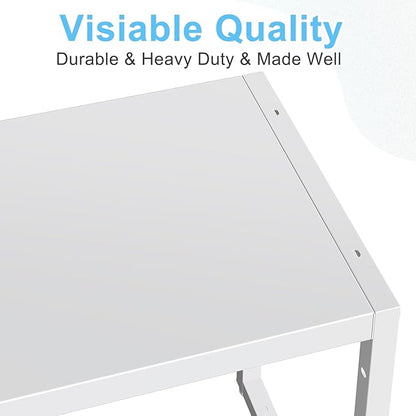 Expandable Kitchen Storage Shelves,110LBS Heavy Duty Metal Shelving Units and Storage For Small Appliance, Adjustable Stackble Storage Shelf Organizer For Kitchen Cabinet Pantry Warehouse Garage,White