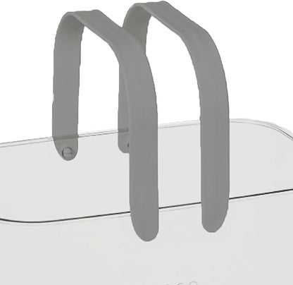 Portable Shower Caddy, Plastic Storage Basket with Handle Box Organizer Bin Drainage Toiletry Tote Bag for Bathroom, Kitchen, College, Gym, Camp (Grey)