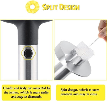 Showvigor Pineapple Corer and Slicer Tool, Stainless Steel Pineapple Core Remover Tool for Home Kitchen with Sharp Blade for Diced Fruit Rings Christmas Gift
