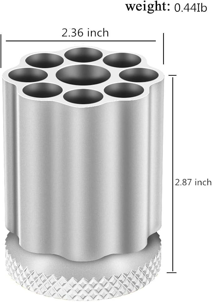 Rotating Revolver Pen Holder, Gun Cylinder Pen Holders, Favorite Pencil Holder and Perfect Stationery Supplies (Silver)