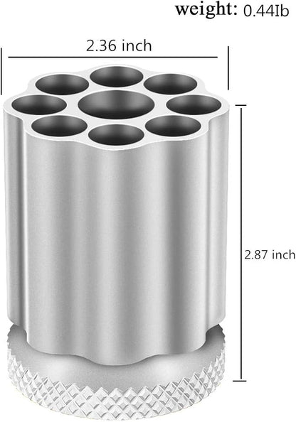 Rotating Revolver Pen Holder, Gun Cylinder Pen Holders, Favorite Pencil Holder and Perfect Stationery Supplies (Silver)