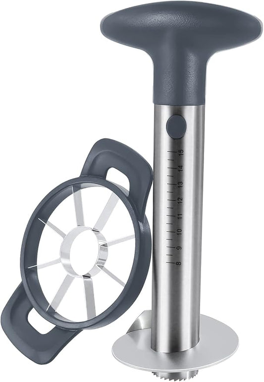 Newness Pineapple Corer and Slicer Tool, Robust Pineapple Core Remover with Upgraded Cutter & Reinforced Thicker Blade, Stainless Steel Kitchen Fruit Gadget for Diced Pineapple Rings (Grey)