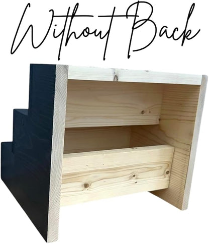 Handmade Tiered Display Shelving - Three Tier Bar Display - Bar Organizer - Liquor Bottle Display (42" without Back, Black)