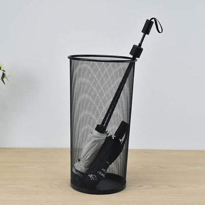 Youeon 2 Pack Large Umbrella Holder, 10.5x20 Inch Metal Mesh Umbrella Stand, Freestanding Bucket for Umbrellas, Canes, Walking Sticks, Wrapping Paper, Entryway, Home, Office, Hotel, Black