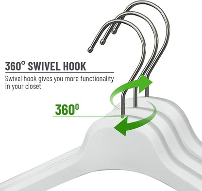All Hung Up Hangers Plastic Coat Hangers, Clothes Hangers (White, 12pk)