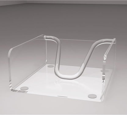 Clear Acrylic Gravity-Fed Napkin Holder with Weighted Arm, 6.5x6.5 Inch - SET OF 2, Keeps Napkins in Place for Home & Commercial Use