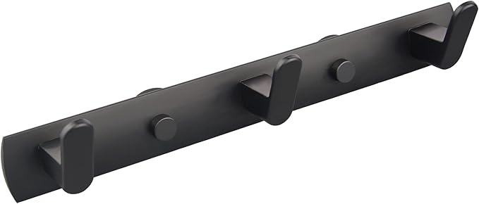 ULIBERMAGNET Magnetic Coat Hooks,Heavy Duty Magnetic Key Rack,Strong Rubber Magnetic Hanger for Refrigerator,Metal Cabinet,Door,Hanging Coat, Towel, Bag, Scarf, Helmet(Matte Black/3 Hooks)
