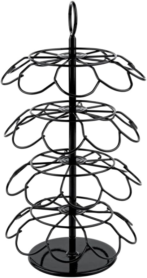 Restaurantware Restpresso 7.8 x 13.7 Inch Coffee Capsule Holder 1 Durable Pod Carousel - Holds 36 K-Cups 360-Degree Rotatable Iron Espresso Pod Organizer 4 Tier Pods Not Included