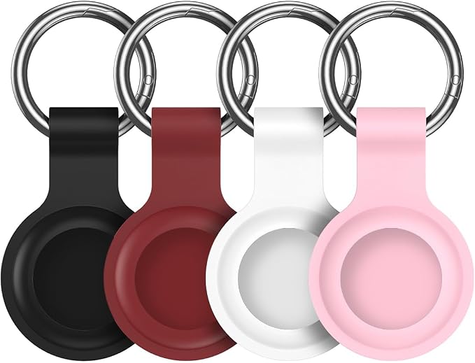 Compatible with AirTag Holder Case Keychain 4 Pack, for AirTag 1st & 2nd Generation Key Chain Ring Case Cover for Air Tag Holder GPS Tracker Item Air Tags Finders Air Tagholder for Kids,Bags,Luggages