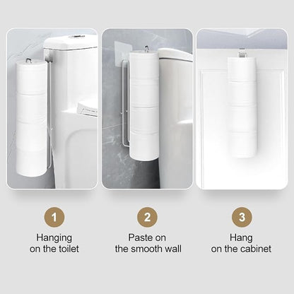 Over The Tank Toilet Paper Holder Bathroom Toilet Tissue Paper Roll Storage Holder Wall Mount Brushed Nickel,Metal Hanging Adhesive Toilet Paper Holder Dispenser Toilet Paper Organizer 1p