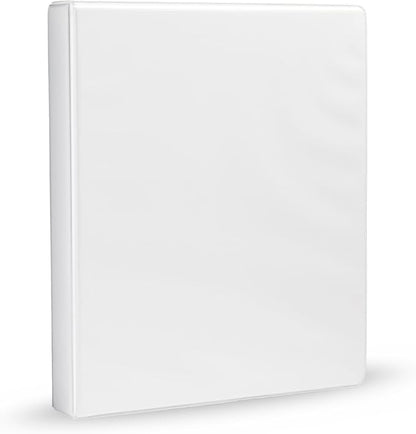 Amazon Basics 3-Ring Binder, 1-Inch, Customizable, with Pockets for Organization, White, 1-Pack