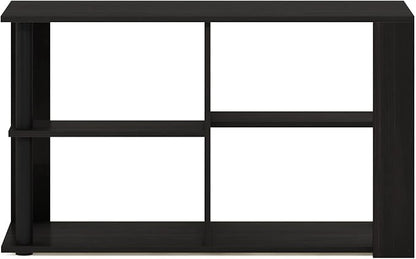 Furinno Romain Narrow End Table with Shelves, Espresso/Black