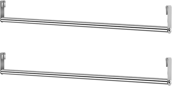 2 Pack Wire Shelving Garment Hanger Bar Wire Shelving Accessories Industrial Closet Clothes Rods for Home Retail Store(Silver,30 Inch)