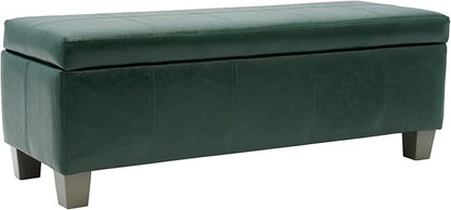 41" Storage Ottoman, Storage Bench with Safety Hinge, Upholstered Synthetic Leather Ottoman Bench for Bedroom, Living Room, Entryway, Hallway, Foot Rest, Support 500lbs