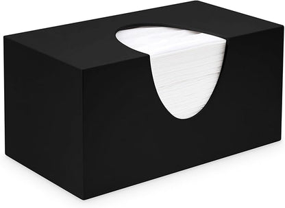 Rectangle Tissue Box Cover | Fits Top Side Opening Tissue Boxes | Black Tissue Box Holder for Bathroom | Premium Acrylic Tissue Cover
