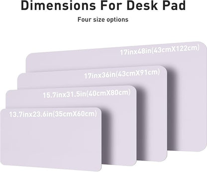 Aothia Large PU Leather Desk Pad Protector – Non-Slip Mouse Pad & Writing Mat for Office/Home, Waterproof, Easy to Clean (48" x 17", Soft Lavender)