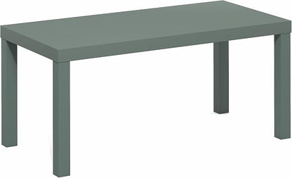 Furinno Classic Coffee Table, Modern Rectangle Coffee Table with 1.8" Triple Thick Tabletop, Side Table, Toolless Assembly, for Living Room, Home Office, Sage Green