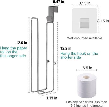 Conworld Toilet Paper Holder Brushed Nickel for 6 Roll Tissue, 2 Packs Bathroom Toilet Paper Storage Over The Tank, Stainless Steel Rustproof Hanging Toilet Roll Holder for Bathroom, RV, Camper,Silver