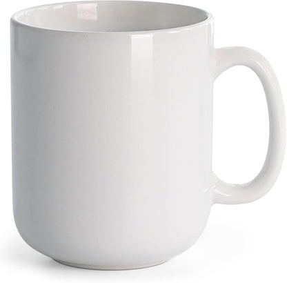 harebe 20 OZ Large Coffee Mug, Smooth Ceramic Tea Cup for Office and Home, Big Capacity with Handle, White