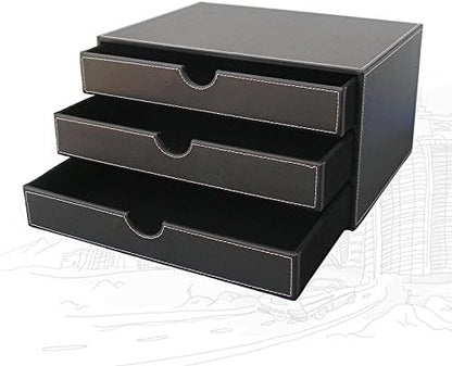 KINGFOM Office Desk Organizer Set 6PCS Desk Set, Desk Organizer Drawer, Files Holder Rack, Multifunction Organizer Box, Pen Holder with Name Card Holder, Memo Paper Holder,and Tissue Box Holder (T05H)