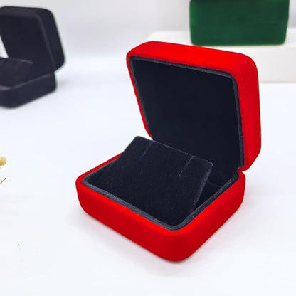 GBYAN 2 Pieces Velvet Earring Box,Stud Earring Gift Box,Jewelry Display Case for Proposal,Engagement,Wedding and Birthday,Red