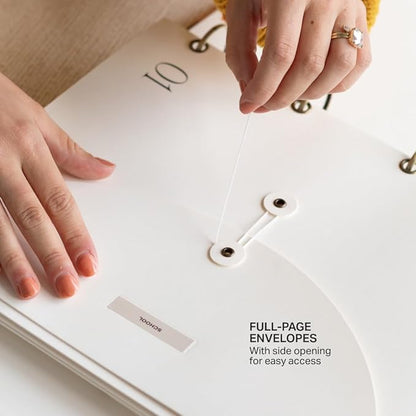 Document Organizer Binder – Premium Linen Folder System with Full & Half-Page Envelopes for Important Papers, Passports, Birth Certificates & More
