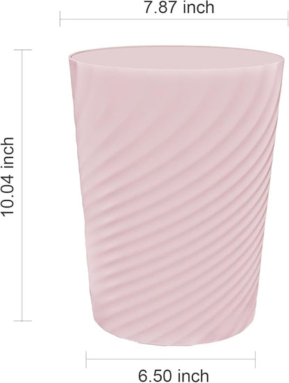 DAJITRE 1.8 Gallon Small Trash Can Wastebasket Recycling Bin Slim Profile for Compact Spaces Bathroom, Office, Bedroom, Kitchen (1.8 Gallon, Pink)