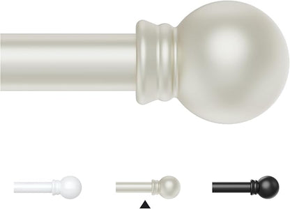Thestoa Nickel Curtain Rods for Windows 30-62 Inch, 5/8" Stainless Steel Small Curtain Rod for Bedroom, Living Room,Kitchen,Farmhouse