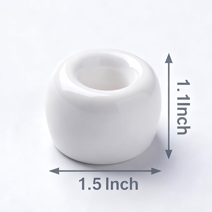 AirMoon Mini Ceramic Toothbrush Holder for Bathroom - White Small Countertop Organizer, Easy Clean Toothbrush Stand, Suit for Electric Toothbrush Head, Pens & Coffee Spoon, Pack of 2