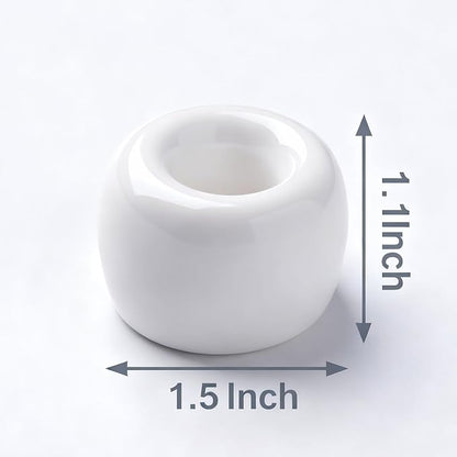 AirMoon Mini Ceramic Toothbrush Holder for Bathroom - White Small Countertop Organizer, Easy Clean Toothbrush Stand, Suit for Electric Toothbrush Head, Pens & Coffee Spoon, Pack of 2